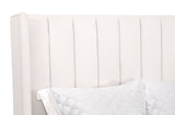 Chandler Standard King Bed in Cream Velvet, Natural Gray Oak from Essentials For Living - Luna Furniture