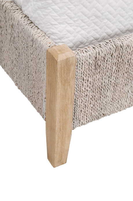 Malay Standard King Bed in White Wash Abaca Rope, Natural Gray Mahogany from Essentials For Living - Luna Furniture