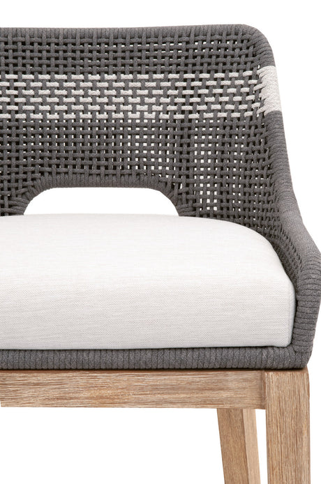 Tapestry Counter Stool in Dove Flat Rope, White Speckle Stripe, Performance White Speckle, Natural Gray Mahogany from Essentials For Living - Luna Furniture