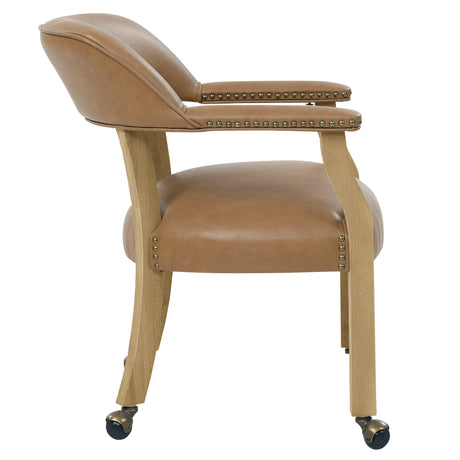 Rylie Natural/Camel Vegan Leather Captains Chair, Set of 2 from Steve Silver - Luna Furniture