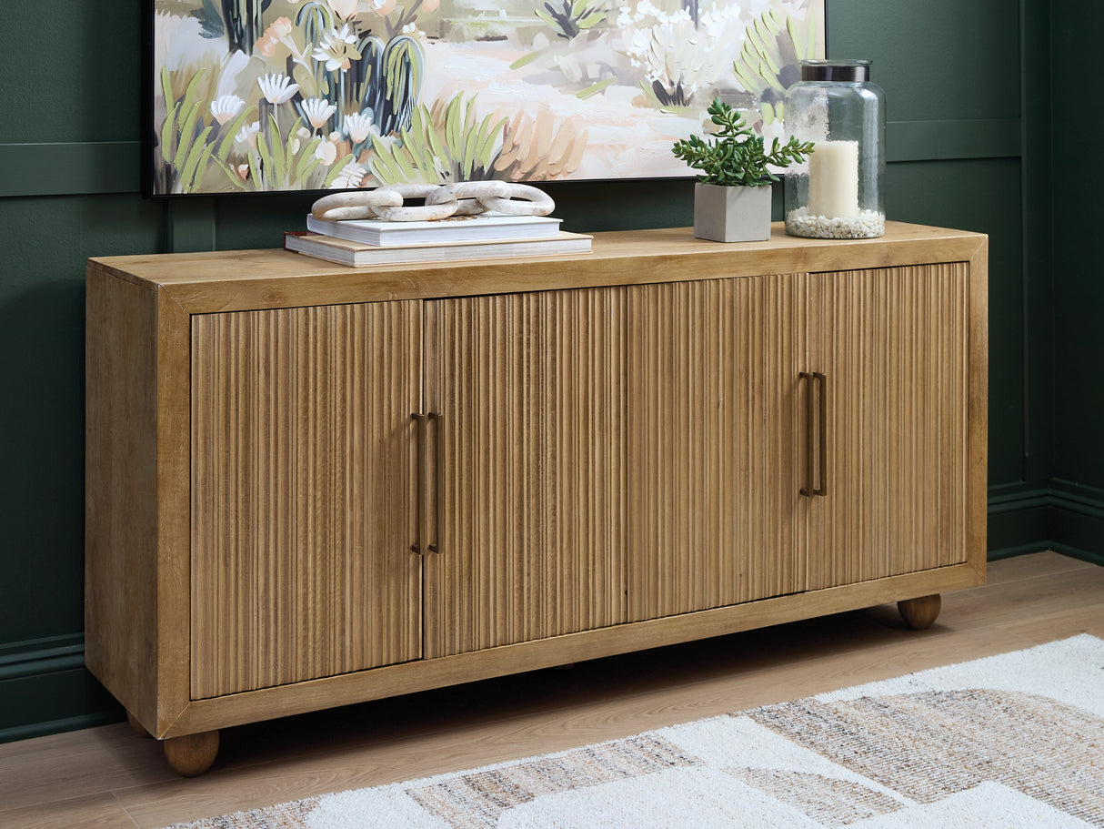 Niam Light Antique Beige Accent Cabinet from Ashley - Luna Furniture