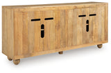 Niam Light Antique Beige Accent Cabinet from Ashley - Luna Furniture