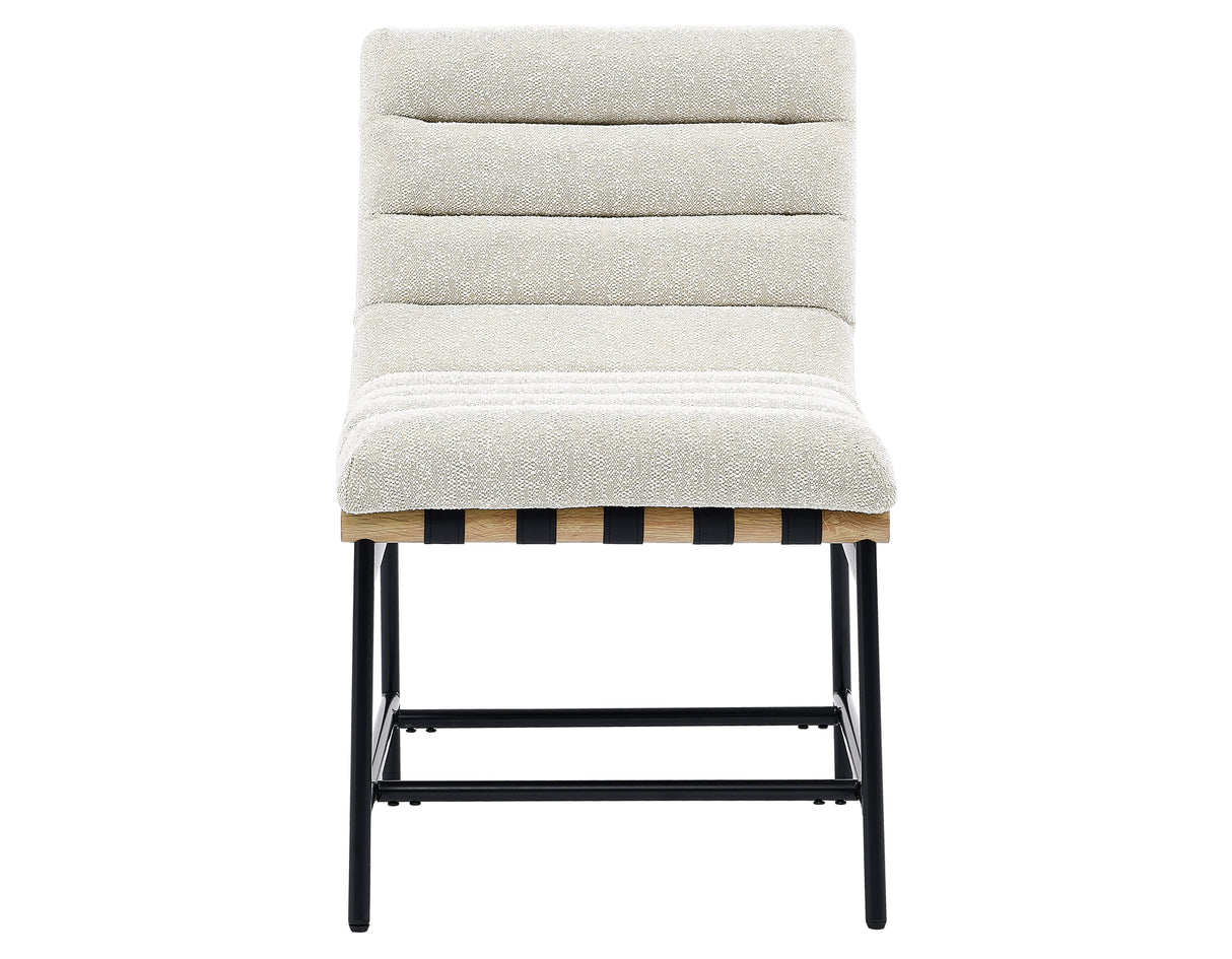 Nicco 20″ Side Chair, Eggshell Polyester Fabric from Steve Silver - Luna Furniture