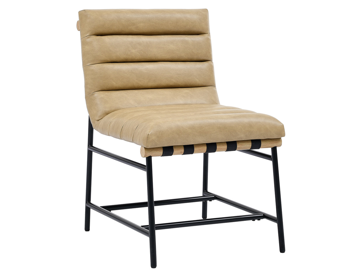Nicco 20″ Side Chair, Sand Vegan Leather Fabric from Steve Silver - Luna Furniture