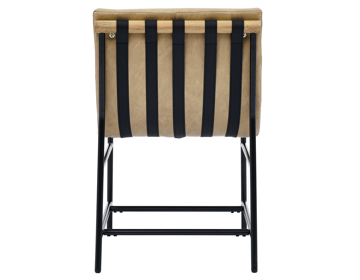 Nicco 20″ Side Chair, Sand Vegan Leather Fabric from Steve Silver - Luna Furniture