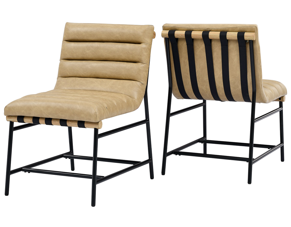 Nicco 20″ Side Chair, Sand Vegan Leather Fabric from Steve Silver - Luna Furniture