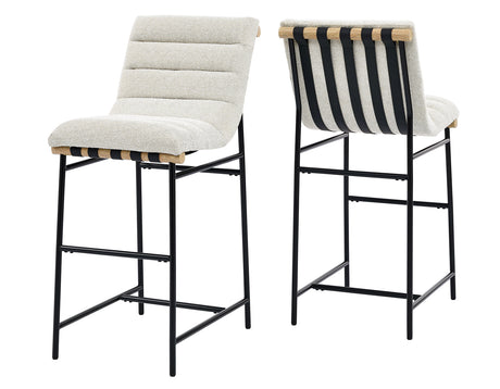 Nicco Black/Eggshell 30-inch Bar Chair, Set of 2 from Steve Silver - Luna Furniture