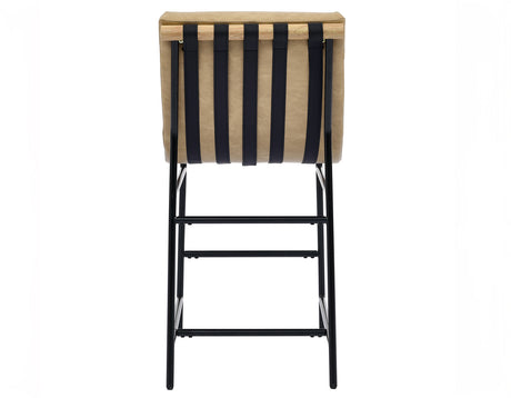 Nicco Black/Sand Vegan Leather 30-inch Bar Chair from Steve Silver - Luna Furniture