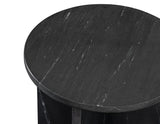 Niki Solid Black Marquina Marble Accent Table from Steve Silver - Luna Furniture