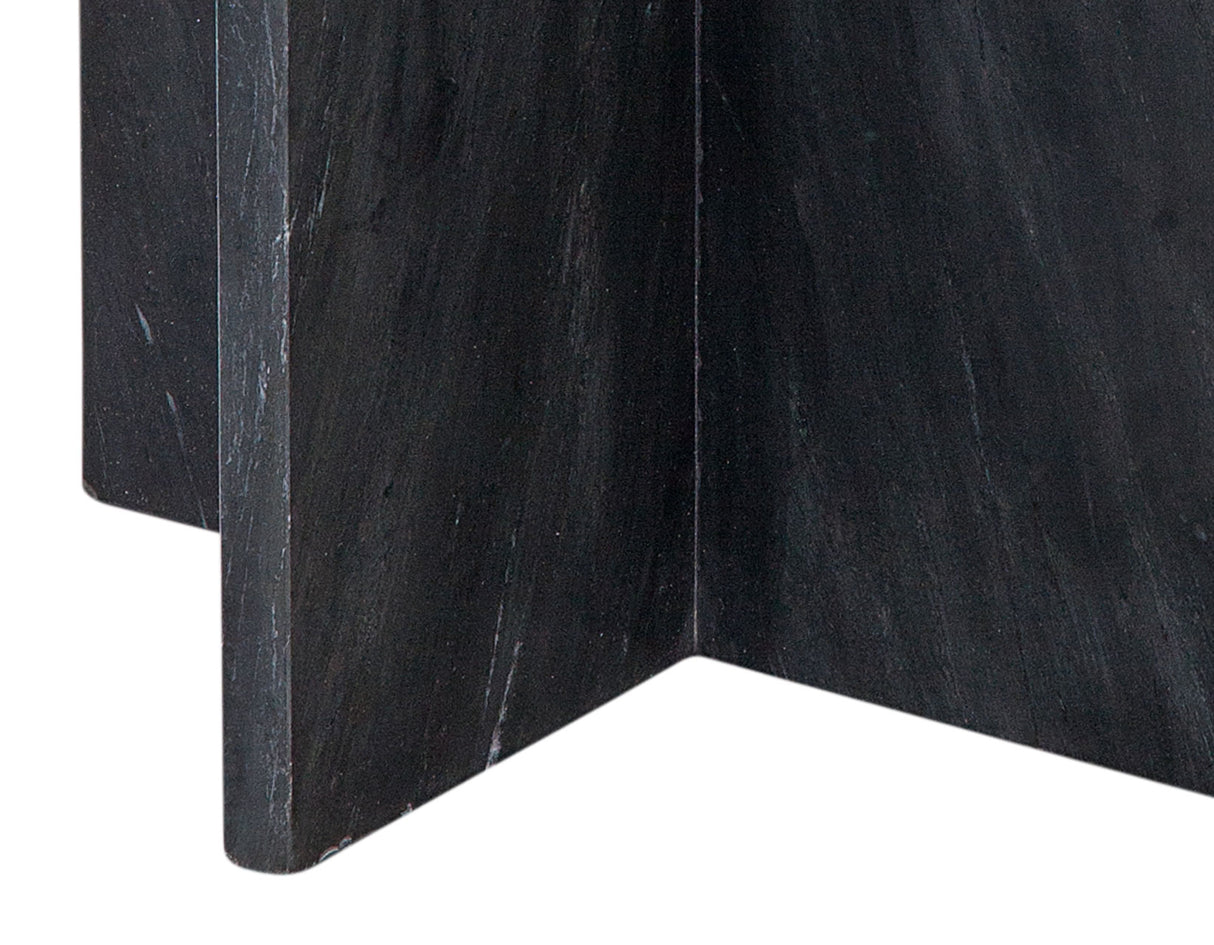 Niki Solid Black Marquina Marble Accent Table from Steve Silver - Luna Furniture