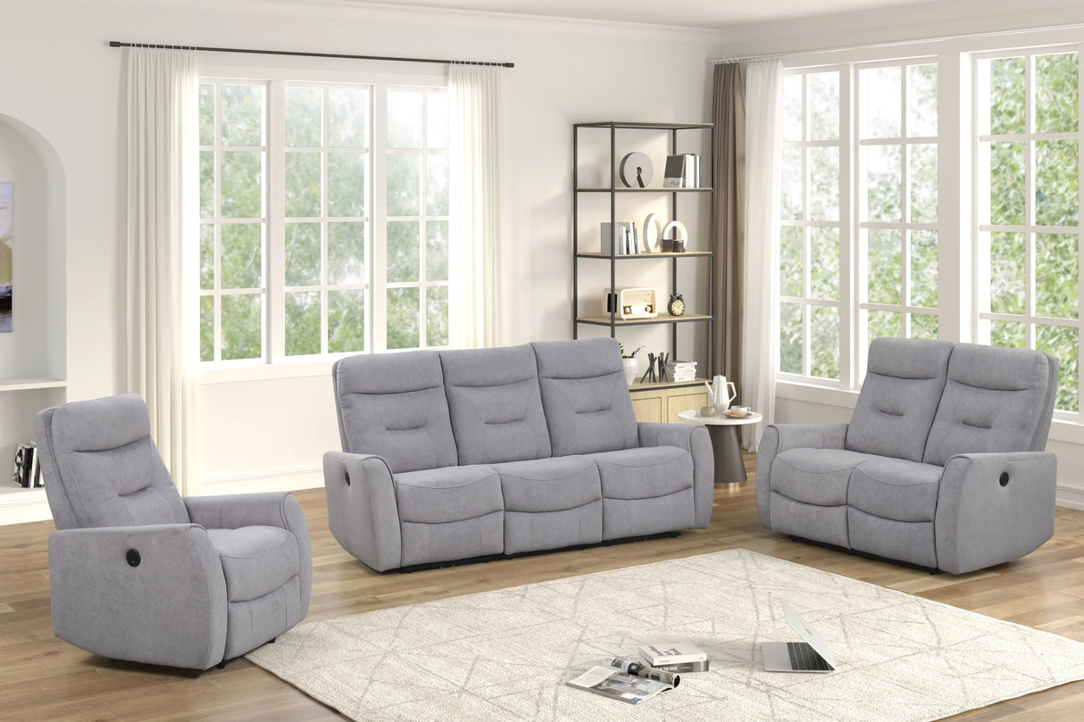 Nina Gray 3-Piece Power Reclining Set from Happy Homes - Luna Furniture