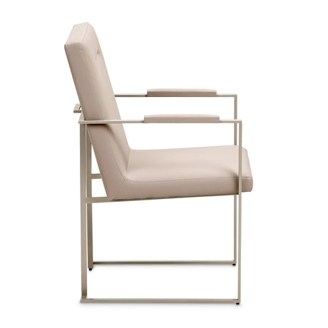 Marin Greige Dining Arm Chair from Michael Amini - Luna Furniture