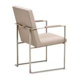 Marin Greige Dining Arm Chair from Michael Amini - Luna Furniture