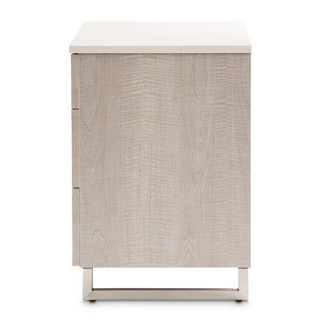 Marin Greige Nightstand from Michael Amini - Luna Furniture