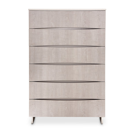 Marin Greige 6-drawer Chest from Michael Amini - Luna Furniture