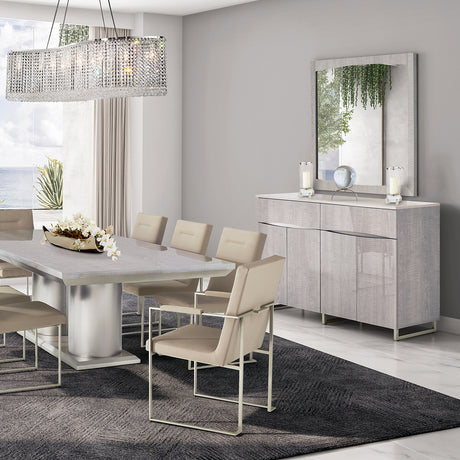 Marin Greige Wall Mirror from Michael Amini - Luna Furniture