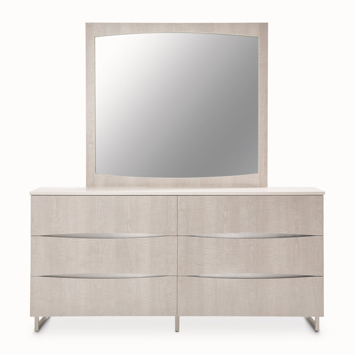 Marin Greige Dresser With Mirror from Michael Amini - Luna Furniture