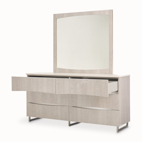 Marin Greige Dresser With Mirror from Michael Amini - Luna Furniture
