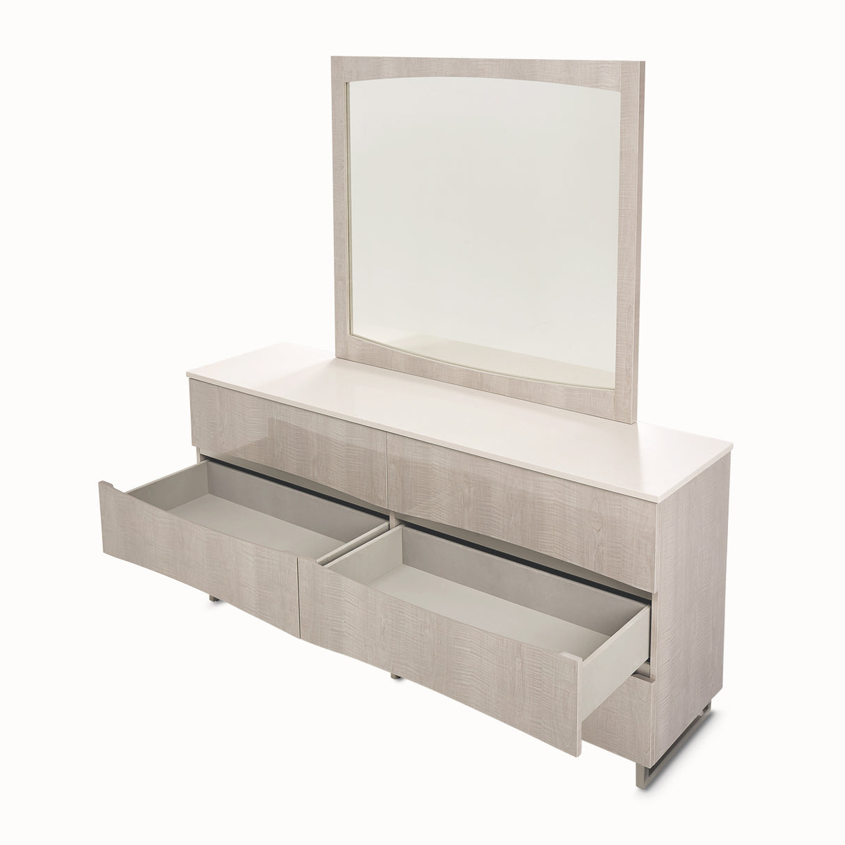 Marin Greige Dresser With Mirror from Michael Amini - Luna Furniture