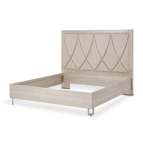 Marin Greige Cal King Panel Bed (3 Pc) from Michael Amini - Luna Furniture