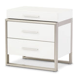 Marquee Cloud White 3-drawer Nightstand from Michael Amini - Luna Furniture