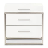 Marquee Cloud White 3-drawer Nightstand from Michael Amini - Luna Furniture