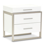 Marquee Cloud White 3-drawer Nightstand from Michael Amini - Luna Furniture