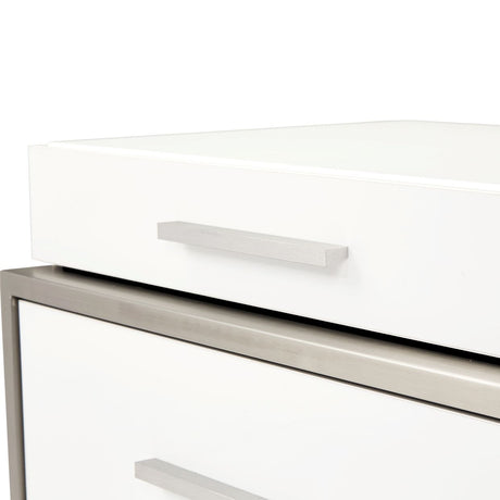 Marquee Cloud White 3-drawer Nightstand from Michael Amini - Luna Furniture