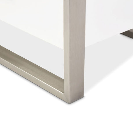 Marquee Cloud White 3-drawer Nightstand from Michael Amini - Luna Furniture