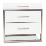 Marquee Cloud White 3-drawer Nightstand from Michael Amini - Luna Furniture