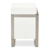 Marquee Cloud White 3-drawer Nightstand from Michael Amini - Luna Furniture
