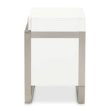 Marquee Cloud White 3-drawer Nightstand from Michael Amini - Luna Furniture