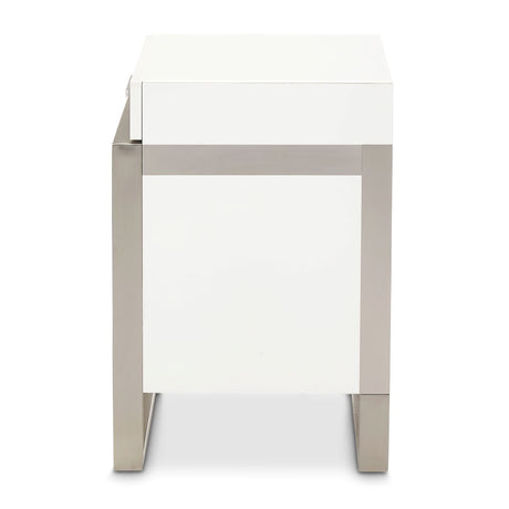 Marquee Cloud White 3-drawer Nightstand from Michael Amini - Luna Furniture