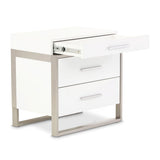 Marquee Cloud White 3-drawer Nightstand from Michael Amini - Luna Furniture