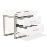 Marquee Cloud White 3-drawer Nightstand from Michael Amini - Luna Furniture