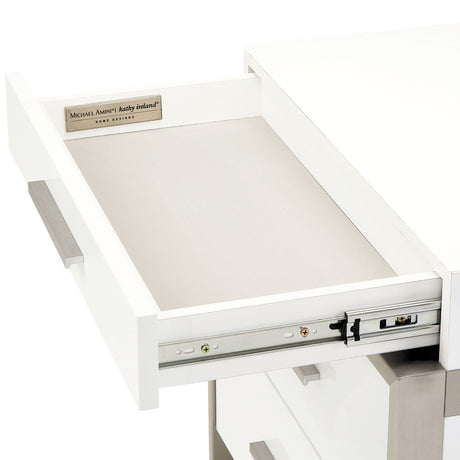 Marquee Cloud White 3-drawer Nightstand from Michael Amini - Luna Furniture