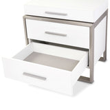 Marquee Cloud White 3-drawer Nightstand from Michael Amini - Luna Furniture