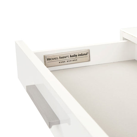 Marquee Cloud White 3-drawer Nightstand from Michael Amini - Luna Furniture