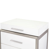 Marquee Cloud White 3-drawer Nightstand from Michael Amini - Luna Furniture
