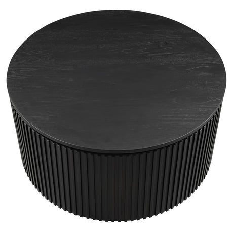 Colvin 36″ Round Castered Coffee Table, Black Finish from Steve Silver - Luna Furniture