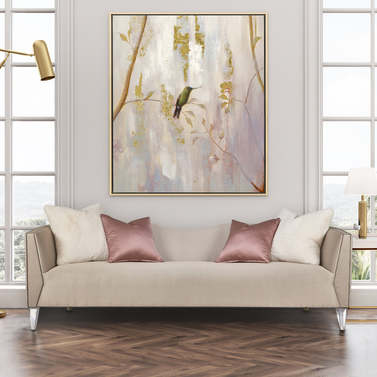 Linea Silver Mist Sofa from Michael Amini - Luna Furniture