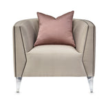 Linea Silver Mist Matching Chair from Michael Amini - Luna Furniture