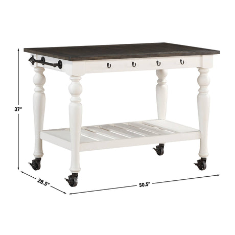 Joanna Two Tone Kitchen Cart from Steve Silver - Luna Furniture