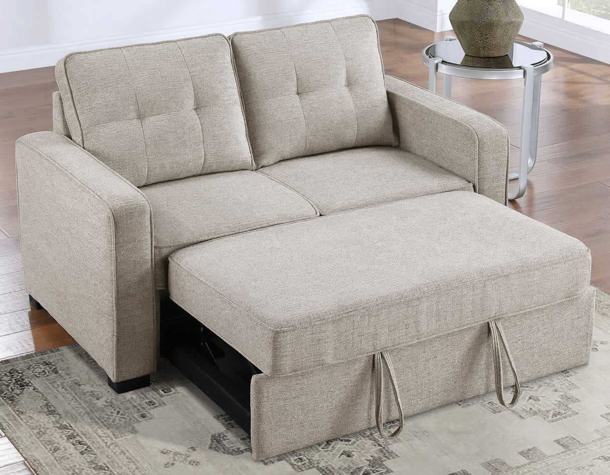 Noah Convertible Sleeper Loveseat, Tan from Steve Silver - Luna Furniture