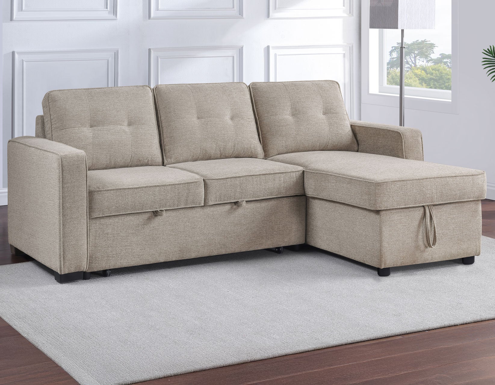 Noah Flippable, Convertible Storage Sleeper Chofa, Tan from Steve Silver - Luna Furniture