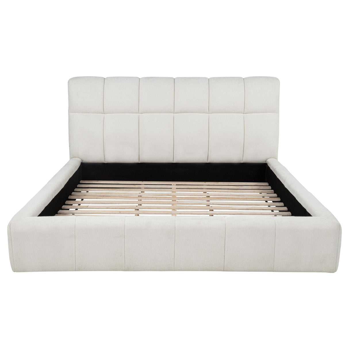 Nollet Cream 48-inch Upholstered California King Platform Bed from Coaster - Luna Furniture