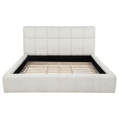 Nollet Cream 48-inch Upholstered California King Platform Bed from Coaster - Luna Furniture