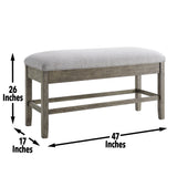 Grayson Gray/White 8-Piece Marble Top Counter Height Dining Table Set with Bench from Steve Silver - Luna Furniture