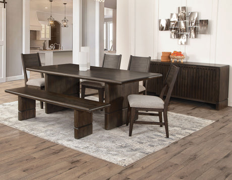 Norvell Dark Espresso 6-Piece Dining Set from Steve Silver - Luna Furniture