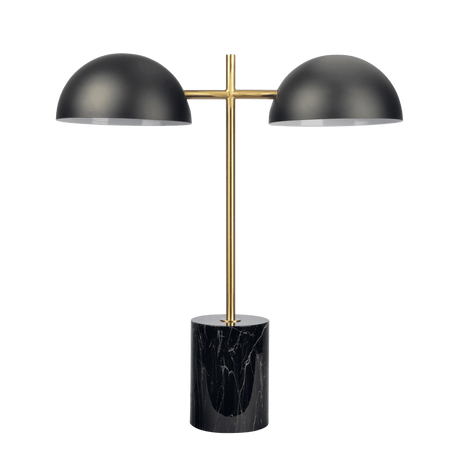 Nova Hydro Black Table Lamp with On/Off Switch Double Lamp with Faux Marble Base from Midinmod - Luna Furniture